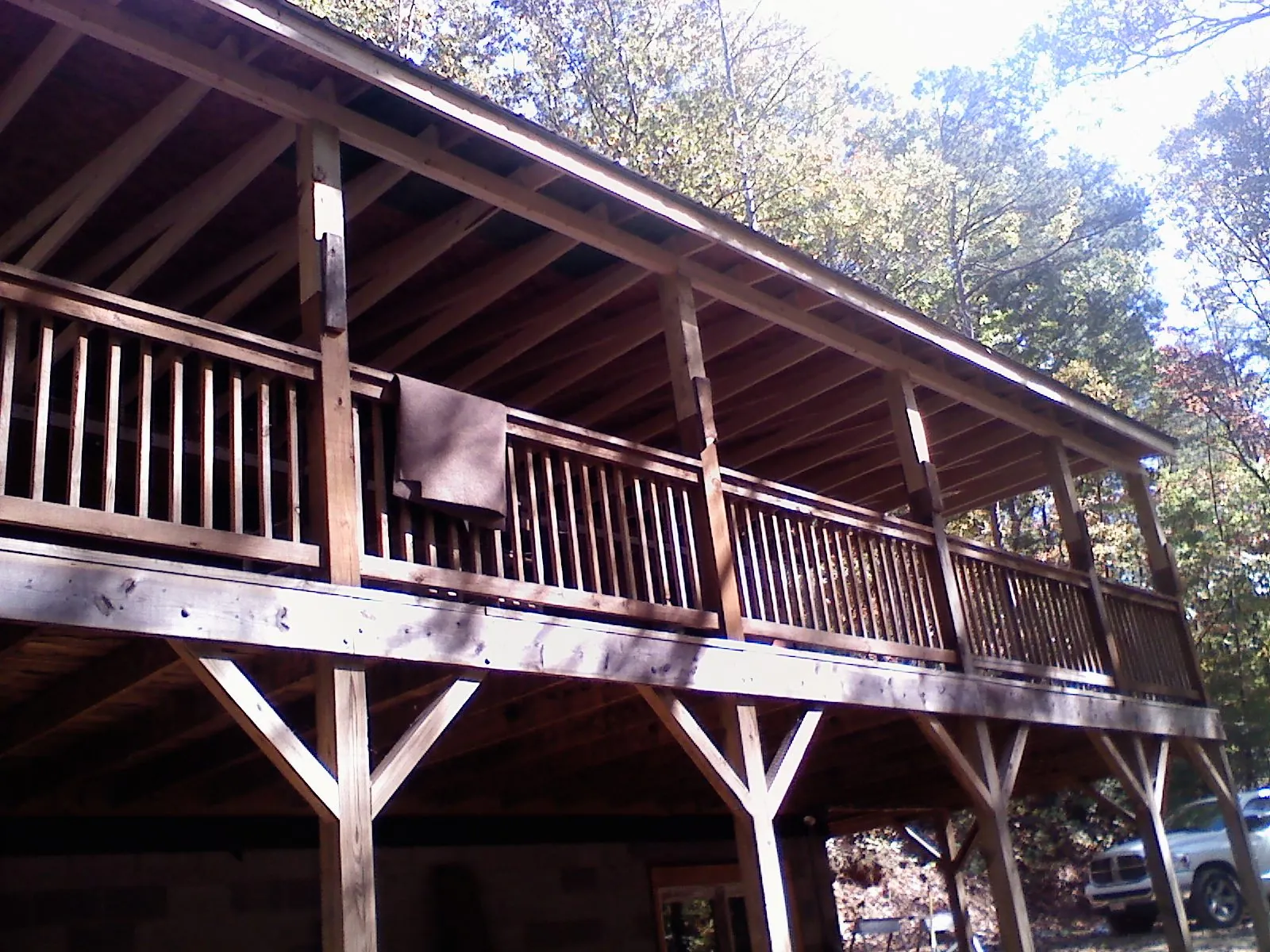 Timber framing under a new elevated porch and deck — Roof Leak Repair in Clarks Summit by Roofing Brothers